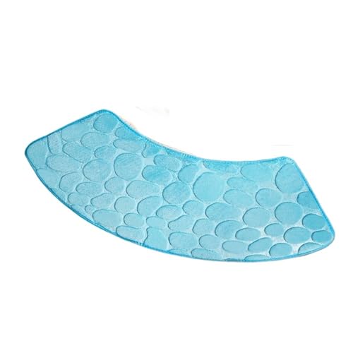 rutschfeste, geschwungene Fußmatte, saugfähige Badezimmermatte, Gebogene Duschmatte Zum Aufsaugen von Wasser nach dem Duschen(Blue,37cmx100cm) von FonHNDG