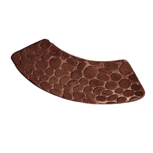 rutschfeste, geschwungene Fußmatte, saugfähige Badezimmermatte, Gebogene Duschmatte Zum Aufsaugen von Wasser nach dem Duschen(Brown,30cmx100cm) von FonHNDG