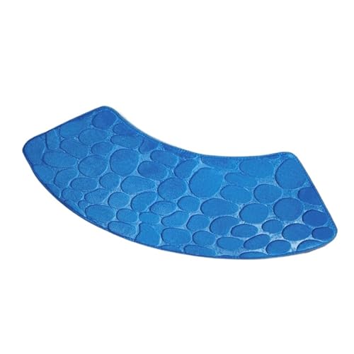 rutschfeste, geschwungene Fußmatte, saugfähige Badezimmermatte, Gebogene Duschmatte Zum Aufsaugen von Wasser nach dem Duschen(Deep Blue,30cmx100cm) von FonHNDG