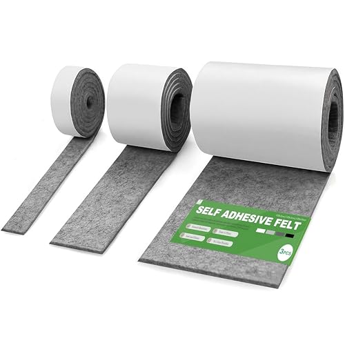 Fondlife Filz Selbstklebend,Selbstklebender klebriger Filz,2mm Filzgleiter Selbstklebend Möbelgleiter,Self-Adhesive Felt für Couch,Tischbeine,DIY (Dunkelgrau, 120x2/5/10cm) von Fondlife