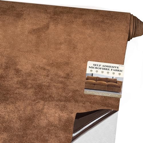 Mikrofaserstoff Selbstklebend für Cockpit,Wildleder Optik Kunstleder,Kunstleder Wildleder Optik Stretch Dehnbar Stoff Velours (Braun, 150 * 40cm) von Fondlife