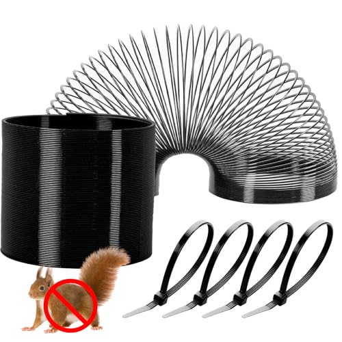 Eichhörnchensichere Federvorrichtung, 2 Stück, Metall-Eichhörnchen-Absperrung, Federschutz, hängende Feder-Spule, Gartenzubehör für den Außenbereich, Vogelfutterstangen, schützt von Foneso