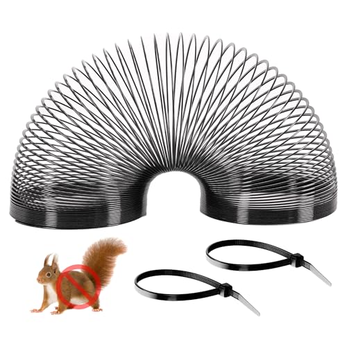 Eichhörnchensicheres Federgerät, große Größe, 6,9 cm, Metall-Eichhörnchen-Baffle, Barriere-Federschutz, hängende Feder-Spule, Gartenzubehör für den Außenbereich, Vogelfutterstangen, schützt von Foneso