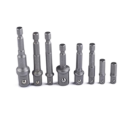 Fongmore 8-teiliges Stecknuss-Adapter-Schlag-Set, Sechskantschaft, Vierkantmutter-Treiber, Bohrer-Bit auf 1/4 Zoll 3/8 Zoll 1/2 Zoll Verlängerungs-Stecknuss-Adapter-Set für Akku-Bohrmaschine Fongmore 8-teiliges Stecknuss-Adapter-Schlag-Set, Sechskantschaft, Vierkantmutter-Treiber, Bohrer-Bit auf 1/4 Zoll 3/8 Zoll 1/2 Zoll Verlängerungs-Stecknuss-Adapter-Set für Akku-Bohrmaschine von Fongmore