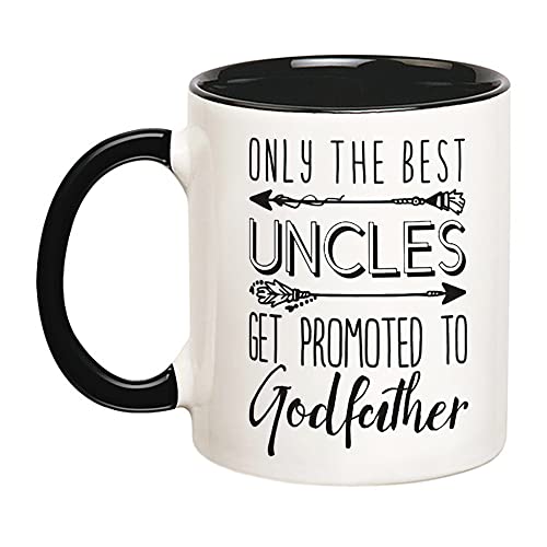Fonhark - Godfather Tasse mit Aufschrift "Only Best Uncles Get Promoted to Godfather", 325 ml von Fonhark