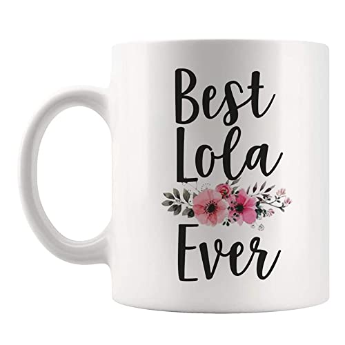 Fonhark - Lola Kaffeetasse, Lola Filipino Grandmother, Best Lola Tasse, Best Lola Ever Mug, Reality TV Pop Culture, 325 ml Neuheit Kaffeetasse/Tasse, Weiß von Fonhark