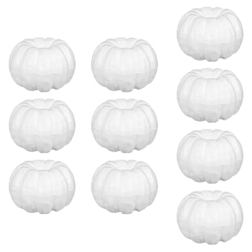 Fonowx 10 Stück Weiße Schaumstoff Kürbisse, Künstliche Künstliche Styropor Kürbisse für Halloween, 12cm Fonowx 10 Stück Weiße Schaumstoff Kürbisse, Künstliche Künstliche Styropor Kürbisse für Halloween, 12cm von Fonowx