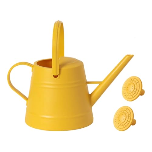 Fonowx 3,8 l Gießkanne mit 2 abnehmbaren Ausgießern, Gartenarbeit, Rasenpflege für Garten, Blumen, Pflanzen, Gelb von Fonowx