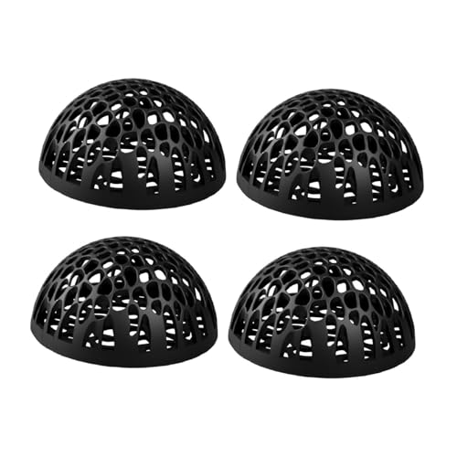 Fonowx 4 Stück Tank Cave Shelter Hollow Hiding House Rest Hide Play Decor Supplies Aquarium Shelter für Cichlid Reptilien, Schwarz von Fonowx