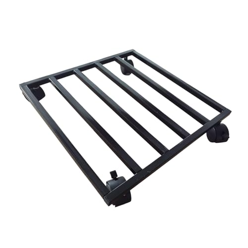 Fonowx Blumentopfständer mit Schwenkrädern Pflanzgefäßhalter Basis Tragbarer beweglicher Blumentopf Quadrat Pflanzen Tablett Mover, Schwarz von Fonowx