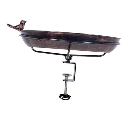 Fonowx Deck Mounted Bird Bath Decor mit Clamp Birdbath für Zaun Yard Art Patio von Fonowx