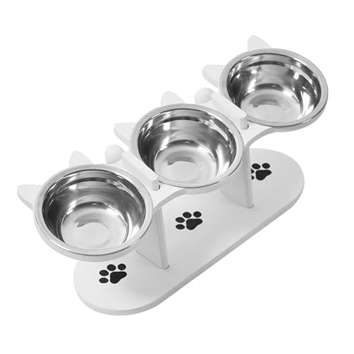 Fonowx Erhöhte Katzennäpfe Aus Edelstahl, Geneigtes Haustierzubehör mit Abnehmbarem von Fonowx