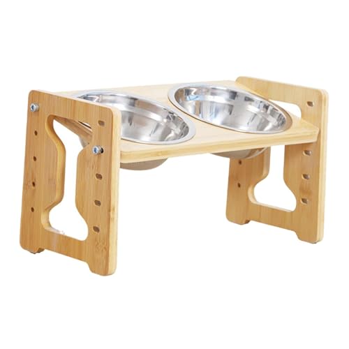 Fonowx Erhöhte Schüsseln Ständer Regal Welpentränke Wasserdicht Indoor Outdoor Erhöhte Katzen Holzrahmen Rack Wasser und Futternapf, B von Fonowx