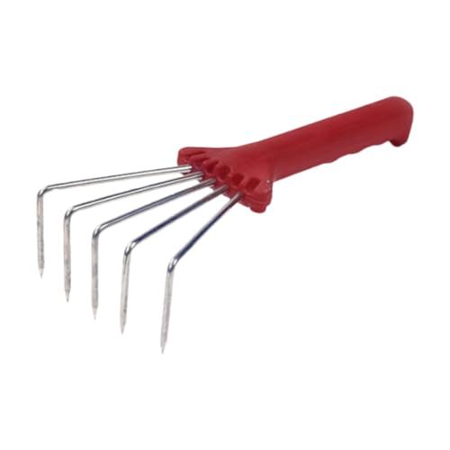 Fonowx Gartenrechen Anbauwerkzeug, Fünfzackige Manuelle Hacke mit Rutschfestem Griff, Geeignet für Den Heimgebrauch Und, Rot Fonowx Gartenrechen Anbauwerkzeug, Fünfzackige Manuelle Hacke mit Rutschfestem Griff, Geeignet für Den Heimgebrauch Und, Rot von Fonowx