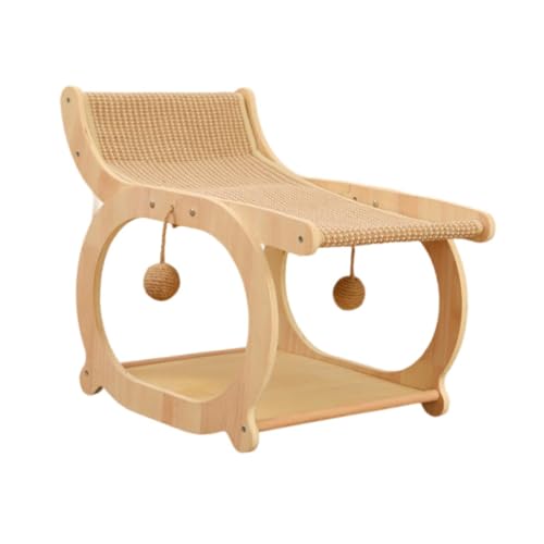 Fonowx Katzen Sisal Loungesessel, Erhöhtes Katzenbett, Möbel, Kratzbaum, Holzliege für Andere Tiere, Spielendes Häschen, Schlafend, Holzfarbe Fonowx Katzen Sisal Loungesessel, Erhöhtes Katzenbett, Möbel, Kratzbaum, Holzliege für Andere Tiere, Spielendes Häschen, Schlafend, Holzfarbe von Fonowx