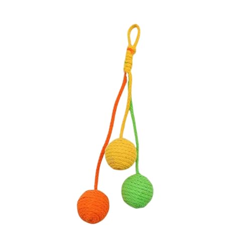 Fonowx Katzenspielzeug, Seil, Kratzball Und Hängespielzeug, Handgefertigt für Unabhängiges Und Anregendes Spielen, Geeignet für Haustiere Und, Gelb Orange Grün Fonowx Katzenspielzeug, Seil, Kratzball Und Hängespielzeug, Handgefertigt für Unabhängiges Und Anregendes Spielen, Geeignet für Haustiere Und, Gelb Orange Grün von Fonowx