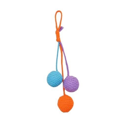 Fonowx Katzenspielzeug, Seil, Kratzball Und Hängespielzeug, Handgefertigt für Unabhängiges Und Anregendes Spielen, Geeignet für Haustiere Und, Lila Blau Orange Fonowx Katzenspielzeug, Seil, Kratzball Und Hängespielzeug, Handgefertigt für Unabhängiges Und Anregendes Spielen, Geeignet für Haustiere Und, Lila Blau Orange von Fonowx