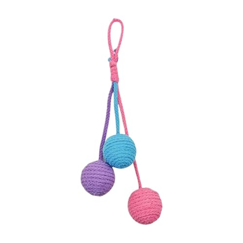 Fonowx Katzenspielzeug, Seil, Kratzball Und Hängespielzeug, Handgefertigt für Unabhängiges Und Anregendes Spielen, Geeignet für Haustiere Und, Rosa Blau Lila Fonowx Katzenspielzeug, Seil, Kratzball Und Hängespielzeug, Handgefertigt für Unabhängiges Und Anregendes Spielen, Geeignet für Haustiere Und, Rosa Blau Lila von Fonowx