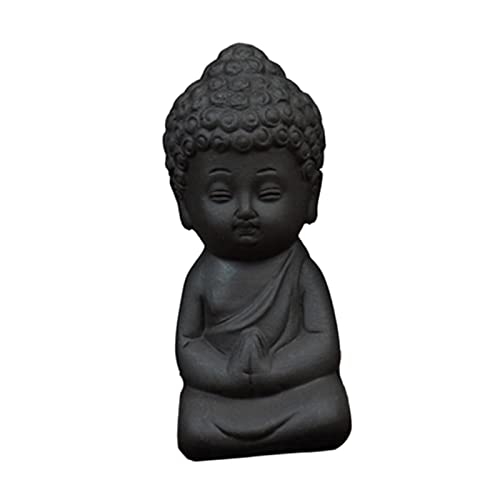 Fonowx Kleiner Buddha Figur, Mini Keramik Buddha Statue, Kunsthandwerk Buddha Dekor, Indien Yoga Mandala Tee Haustier Keramik Handwerk Dekorative Buddhismus Ornamente für Meditation Yoga von Fonowx