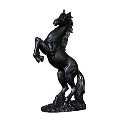 Fonowx Lehorse Statue Miniaturfigur Vintage Weinschrank Skulptur Schreibtisch Dekor Ornamente, Schwarz von Fonowx