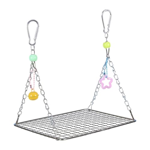 Fonowx Papageien Sitzstange Vogelhängematte Kauspielzeug Kletterspielzeug Hängedekoration mit Robuster Konstruktion Zum Trainieren Der Balance für Finken Un, 15x20cm von Fonowx