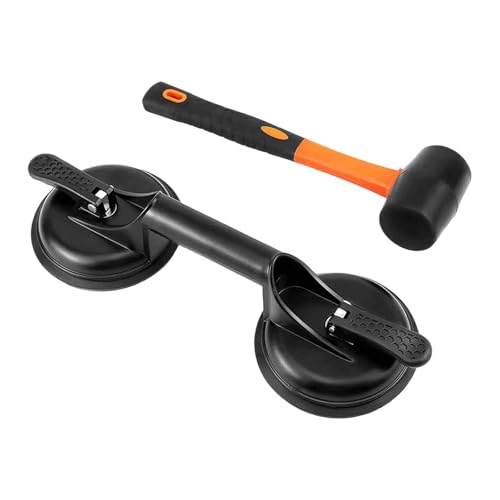 Fonowx Saugheber Vakuumheber Fliesenheber Und Fugenjustierer mit Starker Adsorption Als Tragegriff für Schwerlasten für Renovierungsprojekte Und Baustellen, Schwarz Fonowx Saugheber Vakuumheber Fliesenheber Und Fugenjustierer mit Starker Adsorption Als Tragegriff für Schwerlasten für Renovierungsprojekte Und Baustellen, Schwarz von Fonowx