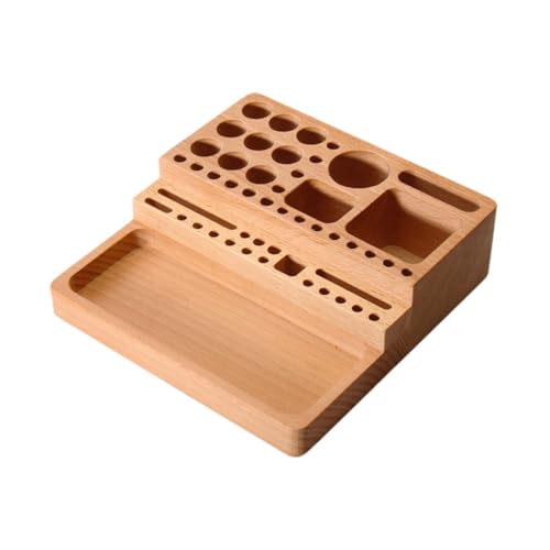 Fonowx Schreibtisch Organizer Aus Holz mit Schlitzen Und Löchern, Multifunktional, von Fonowx
