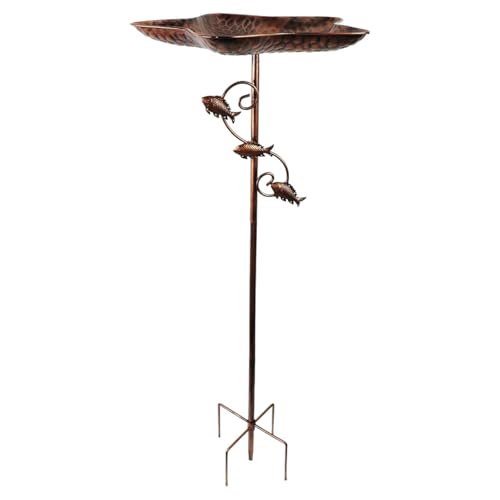 Fonowx Star Vogelbad Schüssel mit 5 Zinken Basis Montage Vogelbad Eisen Landschaft Vogel von Fonowx
