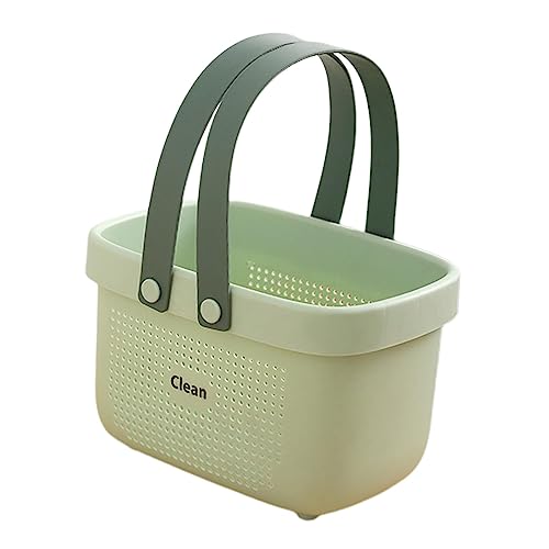 Fonowx Tragbare Dusche Caddy Korb, Kunststoff Badekorb mit Griff, Shower Caddy Basket Portable, Aufbewahrungs-Organizer für Shampoo, Conditioner, Lotion, Badezimmer, Schlafsaal, GRÜN von Fonowx