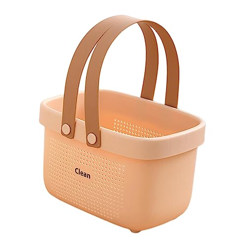 Fonowx Tragbare Dusche Caddy Korb, Kunststoff Badekorb mit Griff, Shower Caddy Basket Portable, Aufbewahrungs-Organizer für Shampoo, Conditioner, Lotion, Badezimmer, Schlafsaal, ROSA von Fonowx