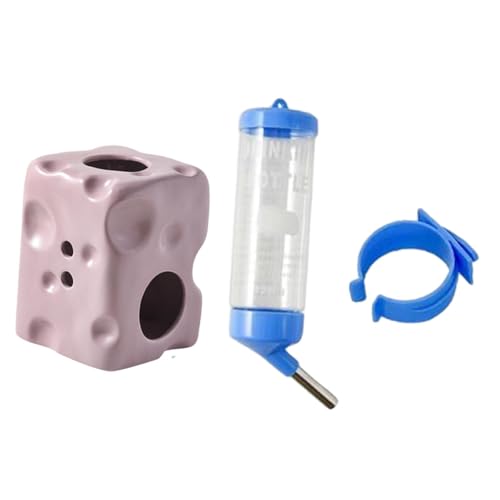 Fonowx Trinkflasche für Hamster in Käseform mit Ständer, 125 ml Flasche, nutzbar für Verschiedene Nager, Lila von Fonowx