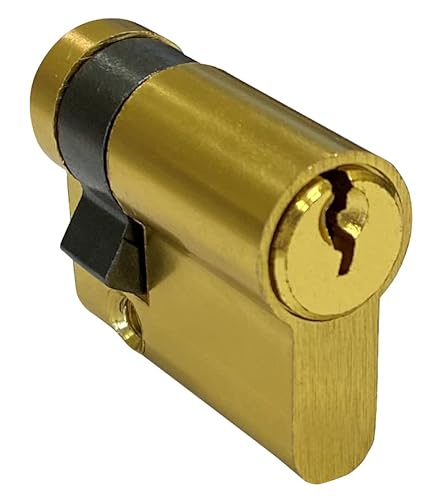 FontBrico A-1875010 Zylinderschloss für Türschloss | Sicherheitszylinder | Zylinderschloss | 30 x 10 mm | inkl. 3 Schlitzschlüssel | Messingfinish von FontBrico