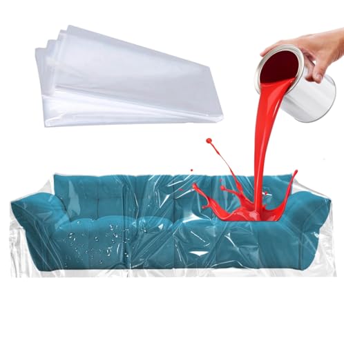 FontFable Transparente Sofa Abdeckung 200x300CM - wasserdichte Möbelhülle aus Kunststoff, Staubschutz für Couch, Sessel und Möbel, Perfekt für Renovierung & Umzug, Schutzfolie für Möbel(2PC) von FontFable