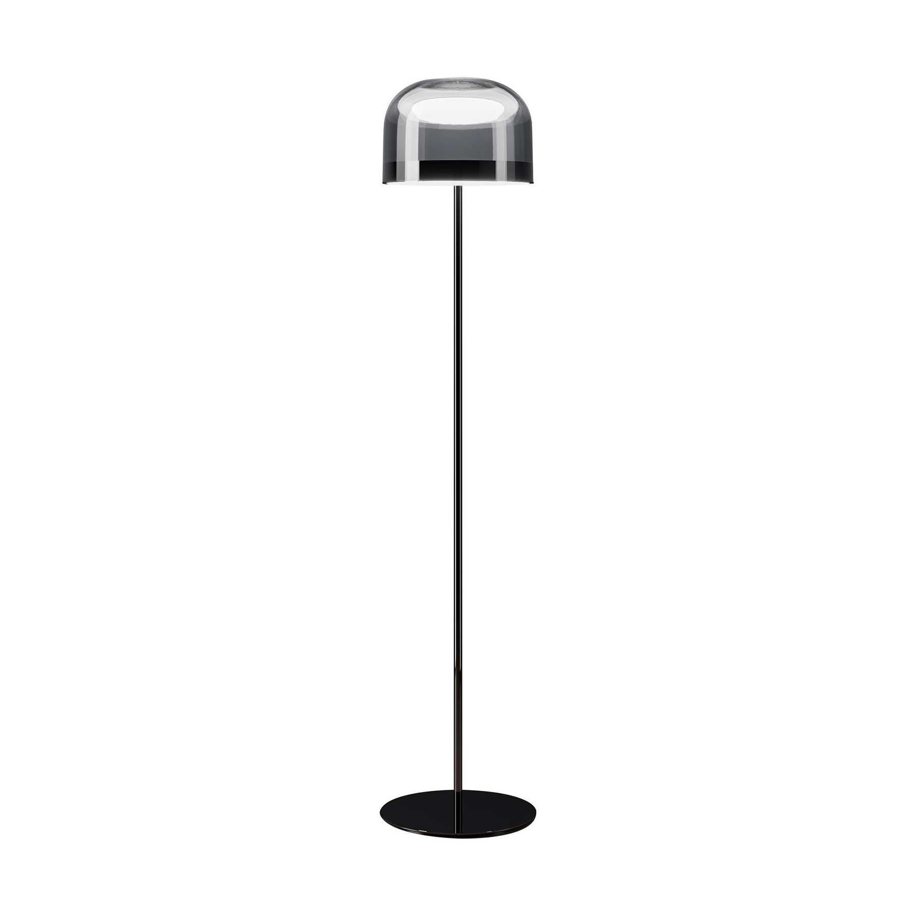 Fontana Arte - Equatore LED Stehleuchte M - schwarz, nickel/glänzend/H x Ø 175x37,1cm/LED 25W 2900lm 2700K CRI>90 von Fontana Arte