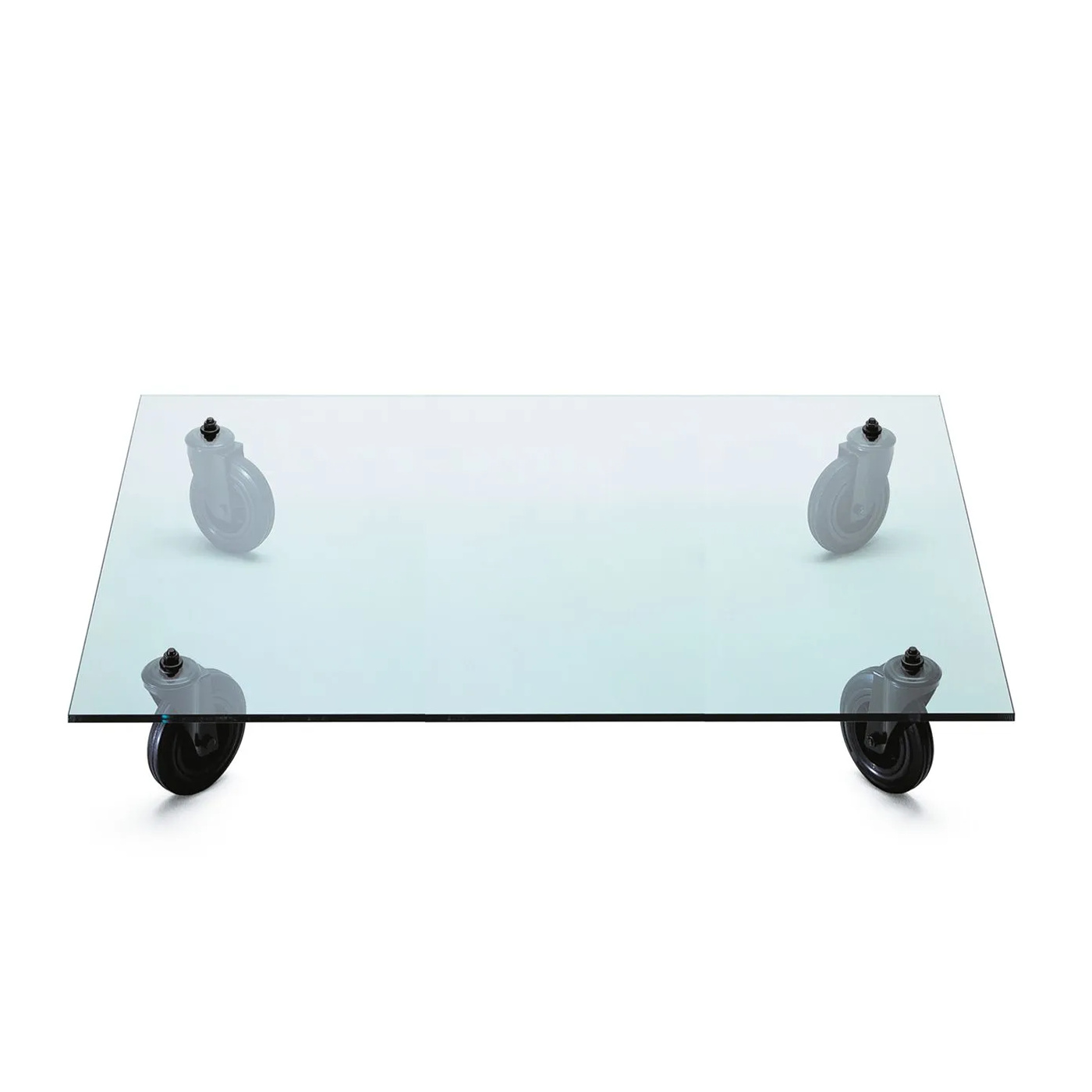 Fontana Arte - Tavolo Con Ruote Couchtisch 140x70cm - transparent/Glas/LxBxH 140x70x25cm von Fontana Arte