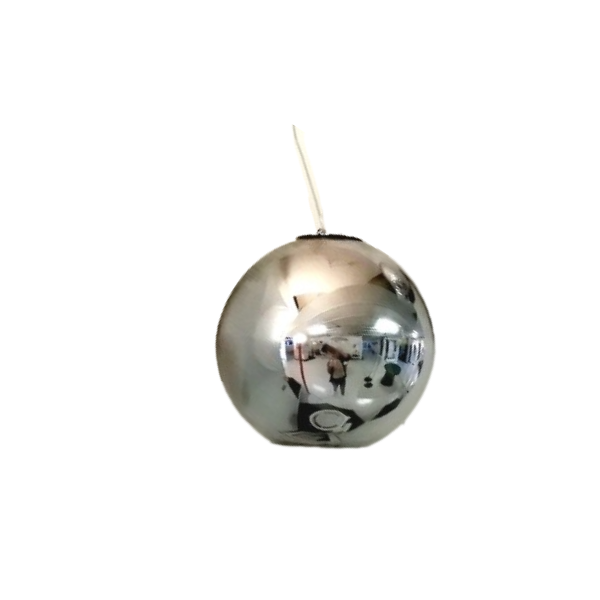 Glas Pendelleuchte Globo aus metallisiertem mundgeblasenem Glas von Roberto Menghi, FontanaArte von FontanaArte
