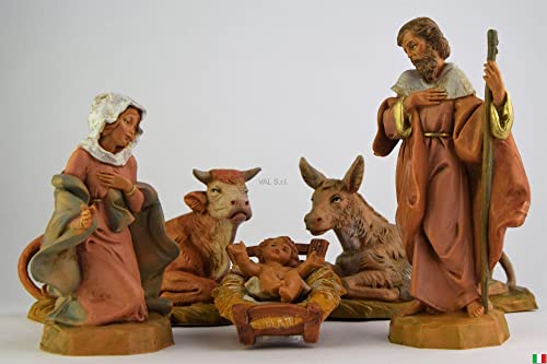 FONTANINI NATIVITÄT 12 cm 5 Figuren aus Kunstharz Figur Jesus (F-138) von Fontanini