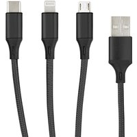 3in1 Essential Ladekabel TypC/8-PIN/Micro USB 1.2M von Fontastic