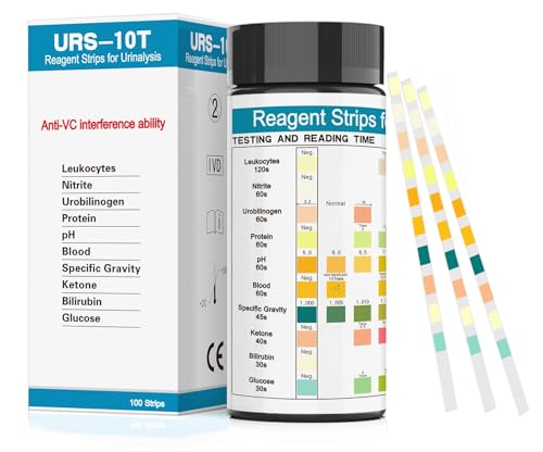 Fontee 10-in-1 pH Urinteststreifen (100 Stück) - Prüfen Sie 10 Gesundheitsparameter. Testen Sie pH, Ketone und mehr in 60 Sekunden! Einfache Heimurintests von Fontee