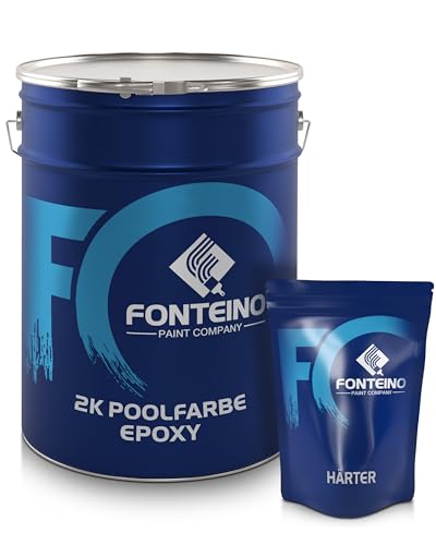 Fonteino 2K Schwimmbadfarbe Poolfarbe Betonbecken Schwimmbeckenfarbe Anthrazitgrau - 5Kg von Fonteino