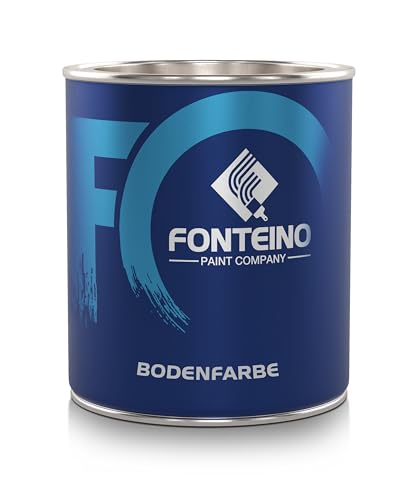 Fonteino Bodenfarbe Bodenbeschichtung Betonfarbe Betonbodenfarbe Kellerboden, geruchsarm - Platingrau 750ml von Fonteino