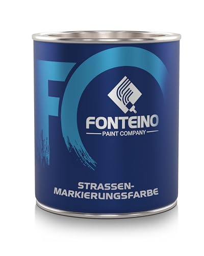 Fonteino Straßenmarkierungsfarbe Bodenmarkierung Parkplatzmarkierung Straßenmarkierung - Reinweiß 750ml von Fonteino