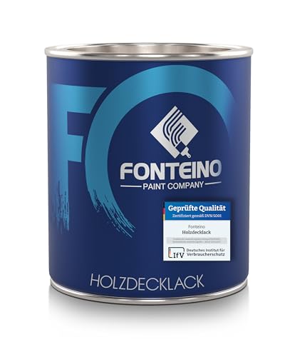 Holzfarbe Holzschutzfarbe Holzlack Deckfarbe Holz Möbelfarbe Tiefschwarz - 750ml von Fonteino