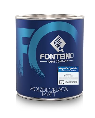 Holzfarbe Holzschutzfarbe Holzlack Wetterschutzfarbe Holz Deckfarbe Matt - Anthrazitgrau 750ml von Fonteino