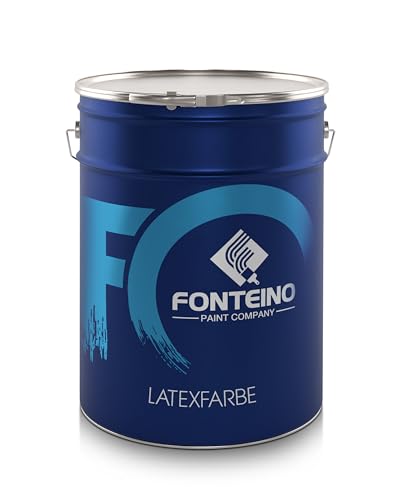 Latexfarbe Weiß Innenweiß - abwaschbare Innenfarbe Wandfarbe Deckenfarbe Wohnraumfarbe Küchenwandfarbe - atmungsaktiv, lösungsmittelfrei - seidenmatt 10L von Fonteino