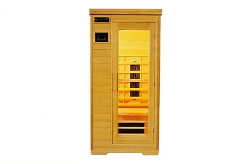 Ivar-1 LUXUS 1 Pers. Sauna Infrarotkabine & Infrarotsauna/Infrarot Wärmekabine + Radio + Ionizer + Leselampe ALL IN + 1400 Watt von Fonteyn