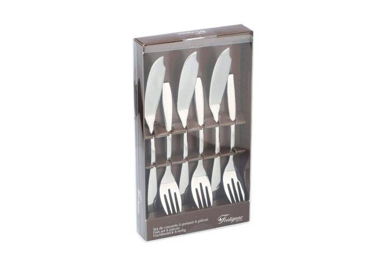 Fontignac Fischbesteck Edelstahl Fischbesteck Fischgabel Fischmesser (6-tlg), 3 Personen, Edelstahl, 6 teilig für 3 Personen von Fontignac