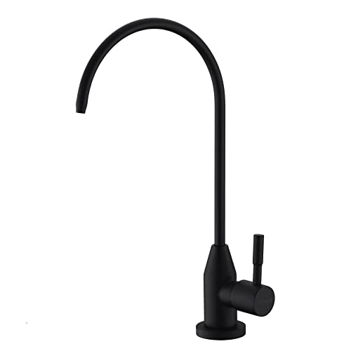 Fonveth Trinkwasserhahn, 304 Edelstahl, schwarz, RO-Wasserhahn, modern, für Unterbecken, Wasserfiltersystem, ohne Luftspalt, 360-Grad-Schwenkauslauf Fonveth Trinkwasserhahn, 304 Edelstahl, schwarz, RO-Wasserhahn, modern, für Unterbecken, Wasserfiltersystem, ohne Luftspalt, 360-Grad-Schwenkauslauf von Fonveth