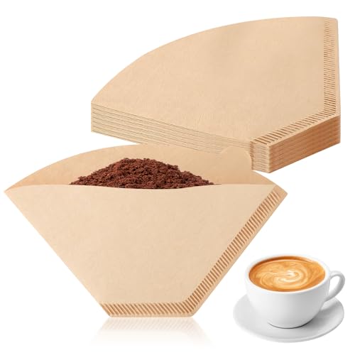 100 Stück Kaffeefilter Papier Filtertüten Größe 4 V Förmiger Coffee Filter Paper Einweg Filterpapier für Kaffeemaschinen Kaffeekanne Filterbecher von Fonyet