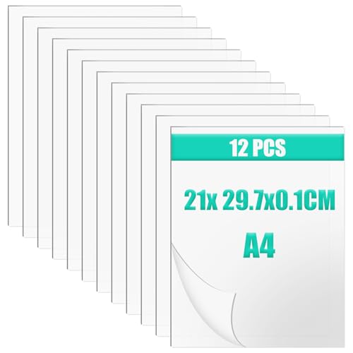 12 Stück Plexiglas Platten A4 Transparente Acrylglas Platte 1mm Acrylplatte Kunststoffplatten für Fotorahmen, Projektausstellung, Malerei, Tischaufsteller 12 Stück Plexiglas Platten A4 Transparente Acrylglas Platte 1mm Acrylplatte Kunststoffplatten für Fotorahmen, Projektausstellung, Malerei, Tischaufsteller von Fonyet